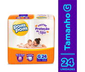Fralda Pom Pom Protek Proteção de Mãe Jumbo G 24 Unidades na Amazon