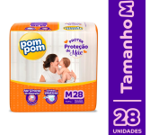 Fralda Pom Pom Protek Proteção de Mãe Jumbo M – 28 Unidades na Amazon