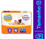 Fralda Pom Pom Protek Proteção de Mãe Mega G 42 Unidades na Amazon