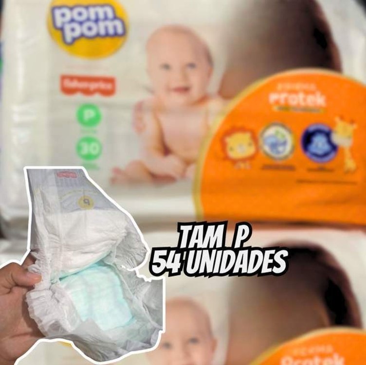 Fralda Pom Pom Protek Proteção de Mãe Mega P 54 Unidades na Amazon