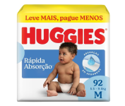 Fralda Tripla Proteção HUGGIES – M – 92 Unidades na Amazon