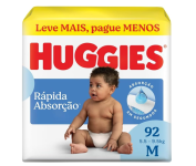 Fralda Tripla Proteção M Huggies – 92 Unidades na Amazon