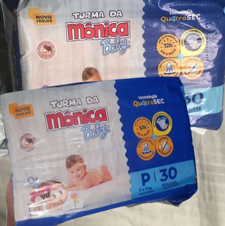 Fralda Turma da Monica Baby Jumbo 30 Unidades, Turma da Mônica Baby, Azul, Pequeno na Amazon