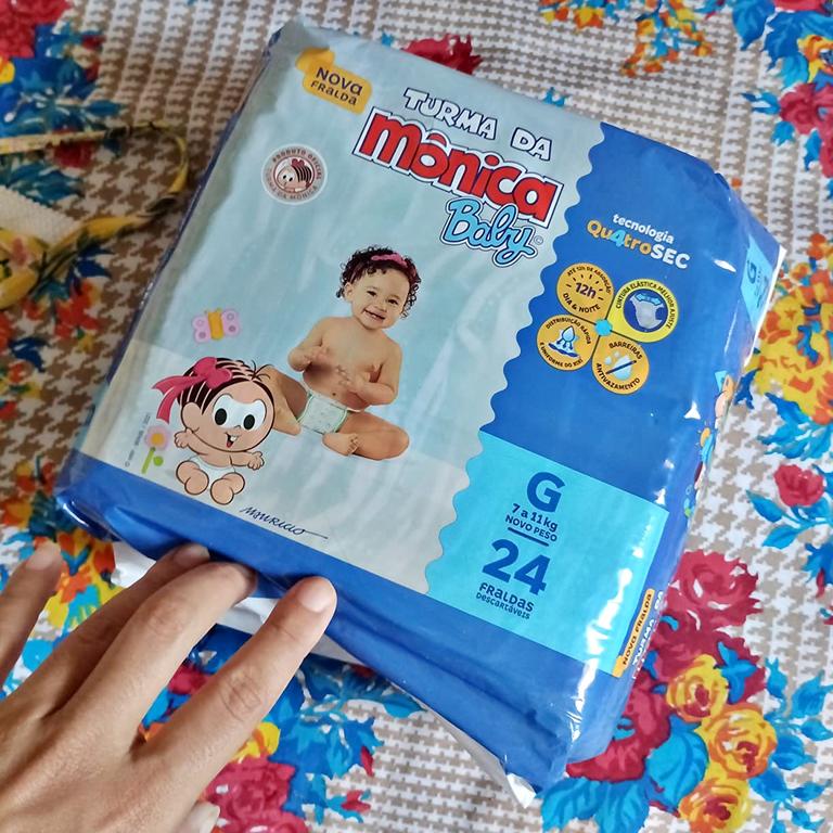 Fralda Turma da Mônica Baby Jumbo G 24 Unidades na Amazon