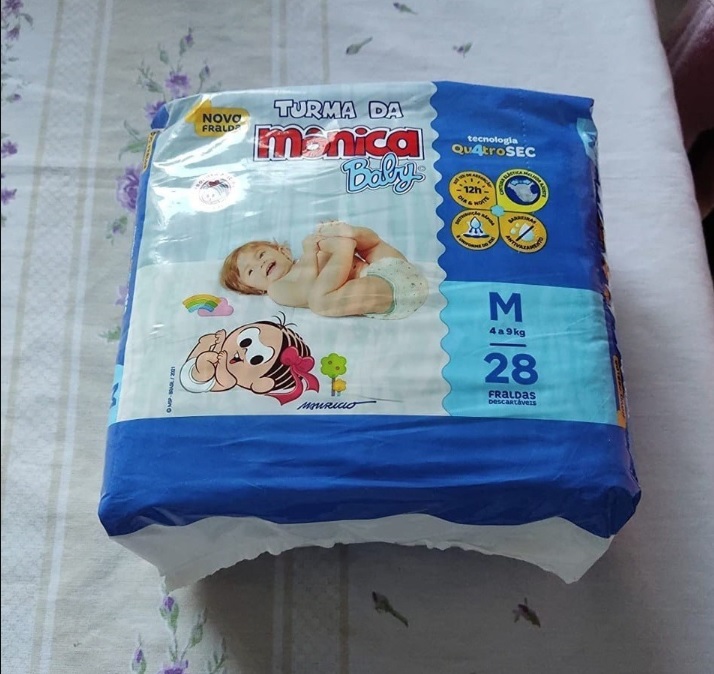 Fralda Turma da Mônica Baby Jumbo M 28 Unidades na Amazon