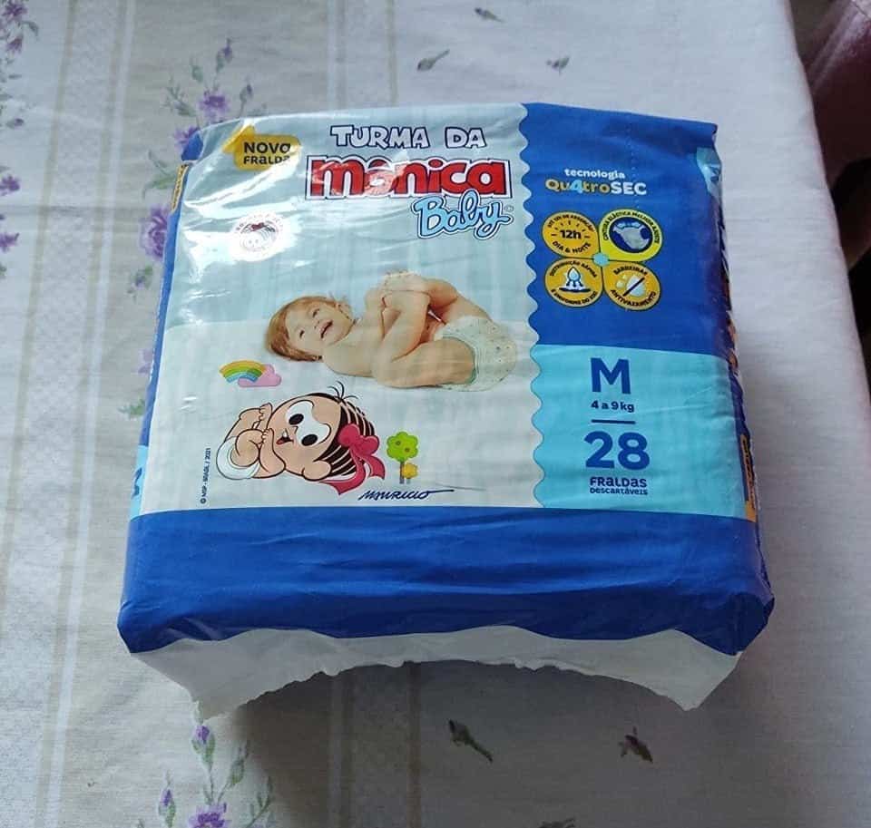 Fralda Turma da Mônica Baby Jumbo M 28 Unidades na Amazon