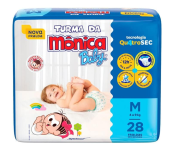 Fralda Turma da Mônica Baby Jumbo M 28 Unidades na Amazon