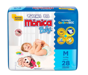 Fralda Turma da Mônica Baby Jumbo M – 28 Unidades na Amazon