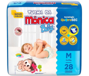 Fralda Turma da Mônica Baby Jumbo M – 28 Unidades na Amazon