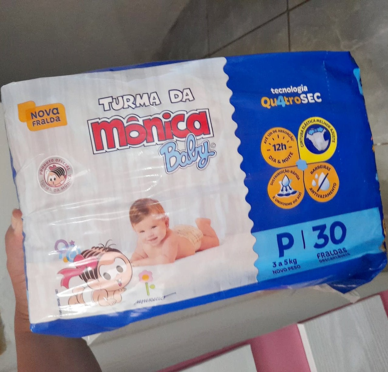 Fralda Turma da Mônica Baby Jumbo P 30 Unidades na Amazon