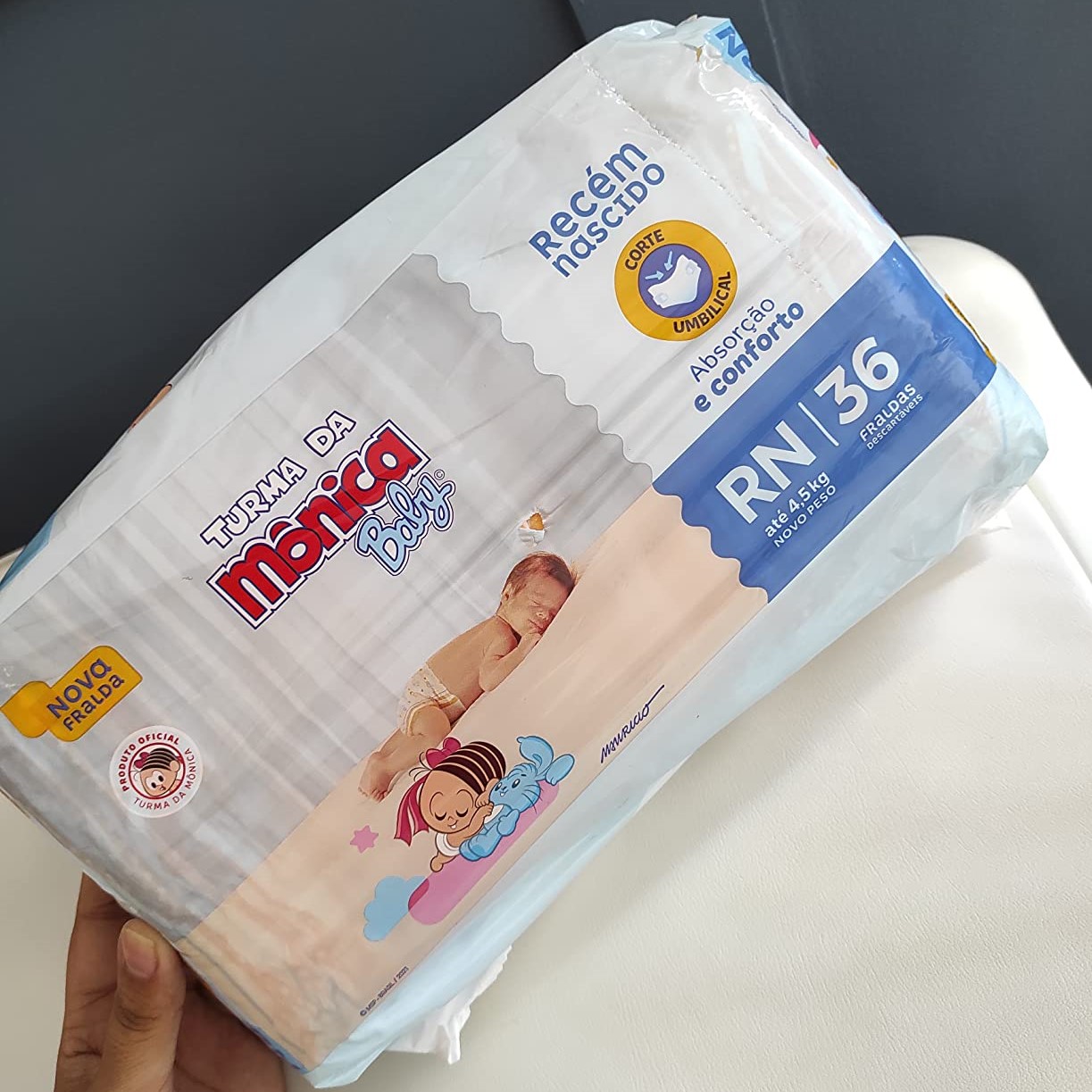 Fralda Turma da Mônica Baby Jumbo RN 36 Unidades na Amazon