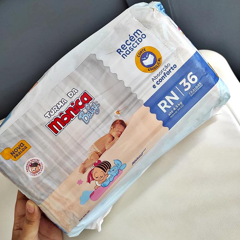 Fralda Turma da Mônica Baby Jumbo RN 36 Unidades na Amazon