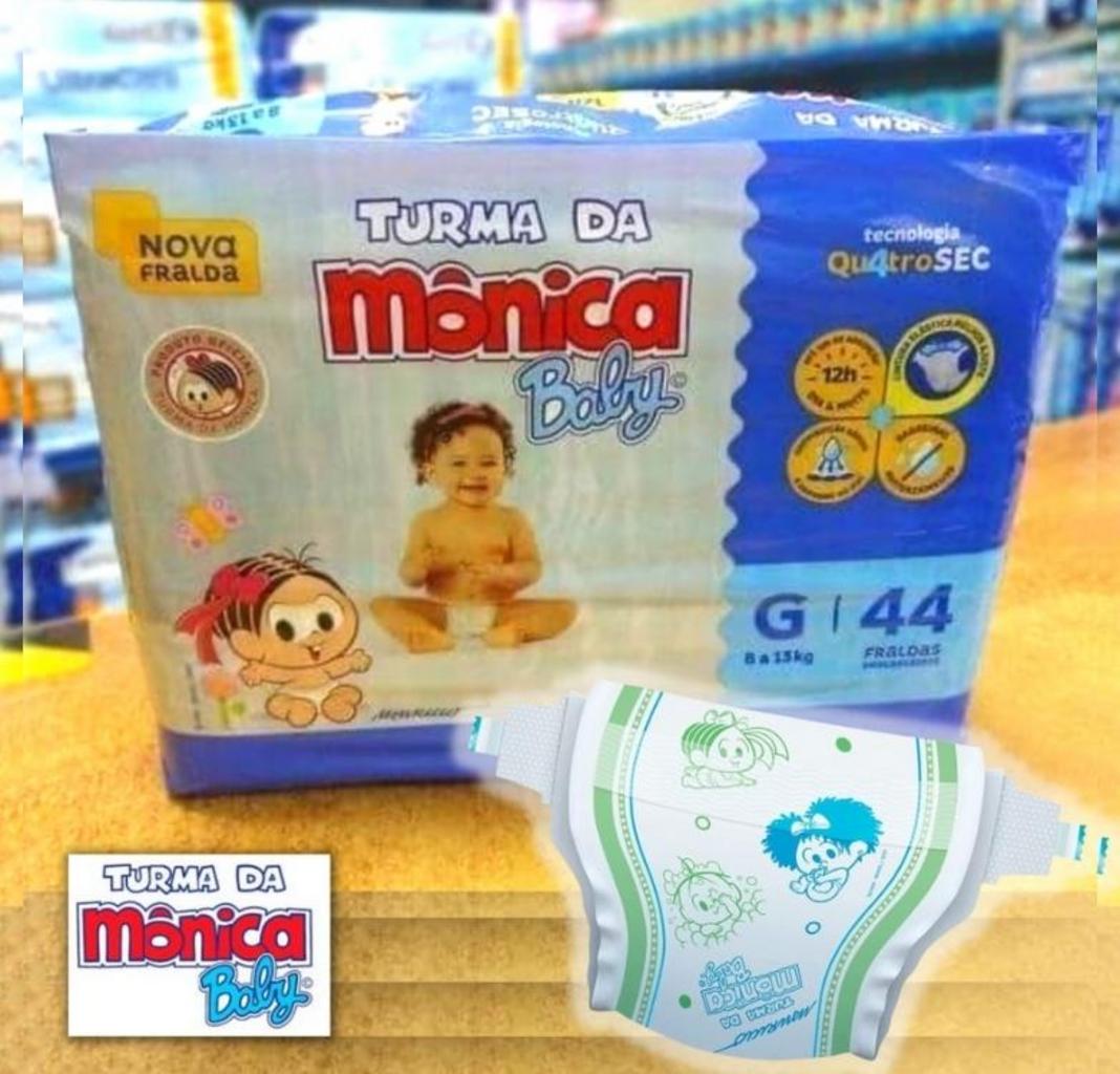 Fralda Turma da Monica Baby Mega G 44 Unidades, Turma da Mônica Baby, Azul, G na Amazon