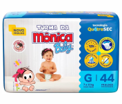 Fralda Turma da Mônica Baby Mega G 44 Unidades na Amazon