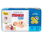 Fralda Turma da Mônica Baby Mega M 50 Unidades na Amazon