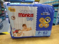 Fralda Turma da Monica Baby Mega P 62 Unidades, Turma da Mônica Baby, Azul, P na Amazon