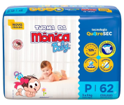 Fralda Turma da Mônica Baby Mega P 62 Unidades na Amazon
