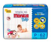Fralda Turma da Mônica Baby Mega P 62 Unidades na Amazon