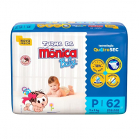 Fralda Turma Da Mônica Baby Mega P 62 Unidades na Amazon