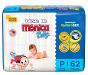 Fralda Turma da Mônica Baby Mega P – 62 Unidades na Amazon