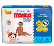 Fralda Turma da Mônica Baby Mega XXG 36 Unidades na Amazon
