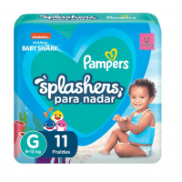 Fraldas Descartáveis Para Água Pampers Splashers Baby Shark M-G 11 Fraldas na Amazon
