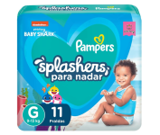 Fraldas Descartáveis Para Água Pampers Splashers Baby Shark M-G – 11 fraldas na Amazon