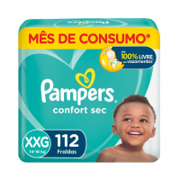 Fraldas Pampers Confort Sec XXG 112 Unidades, Pampers na Amazon