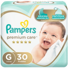 Fraldas Pampers Premium Care G 30 Unidades na Amazon