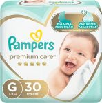 Fraldas Pampers Premium Care G 30 Unidades na Amazon