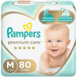 Fraldas Pampers Premium Care Jumbo Tam M - 80 Unidades na Casas Bahia