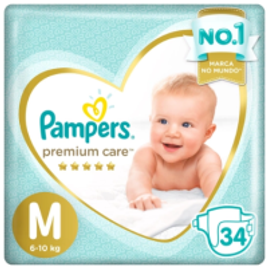 Fraldas Pampers Premium Care M - 34 Unidades na Americanas