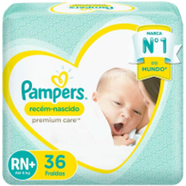 Fraldas Pampers Premium Care Recém Nascido Tam RN+ - 36 Unidades na Casas Bahia