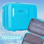 Frasqueira Necessarie de Viagens Wall Strret Média de mão PP+ABS Rígida Fechamento em Ziper com Organizador Interno, Azul, Santino – ATAF192M na Amazon