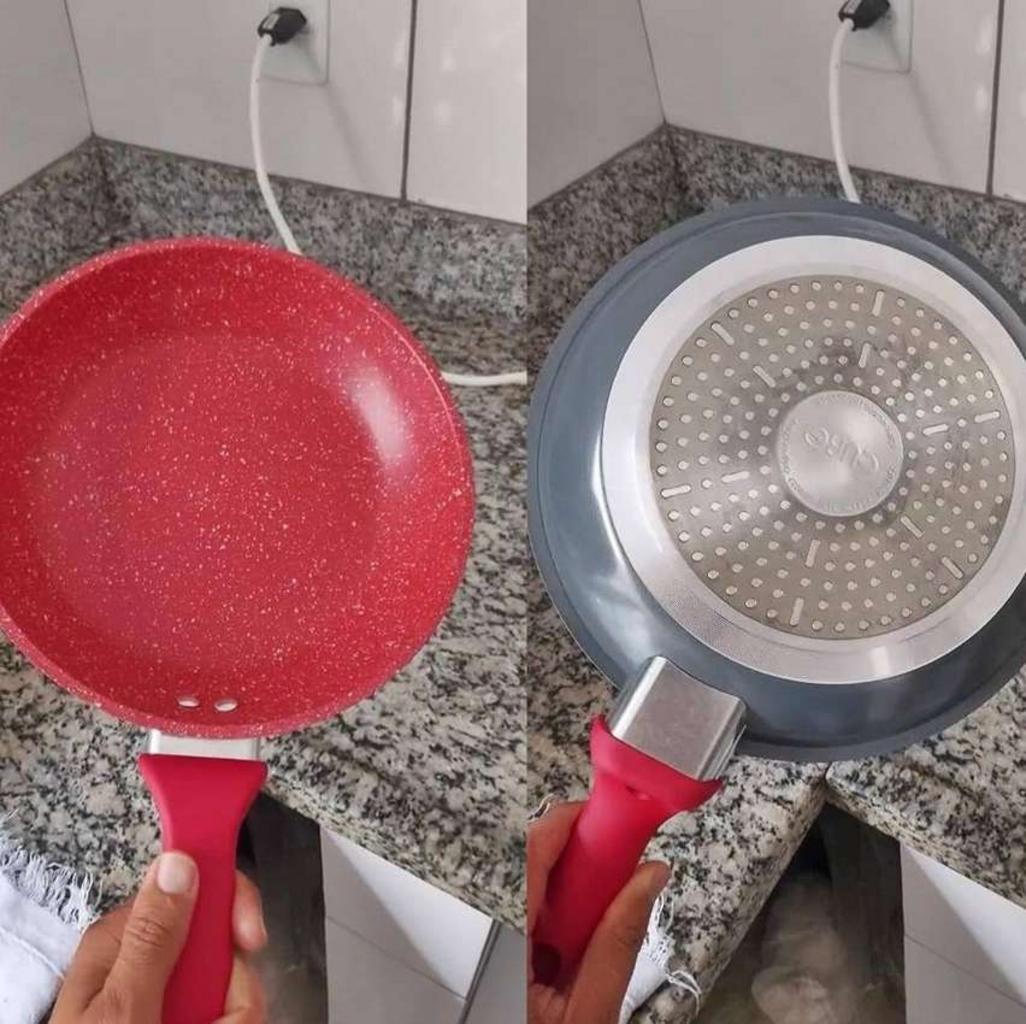 Frigideira 20 cm ColorStone de alumínio com antiaderente Titânio, ALU8204-TI, Euro Home na Amazon