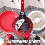Frigideira 24 cm ColorStone de alumínio com antiaderente, Titânio, ALU8303-TI, Euro Home na Amazon