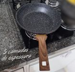 Frigideira 24 cm ColorStone de alumínio com antiaderente, Wooden, ALU8303-WD, Euro Home na Amazon