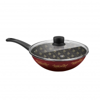 Frigideira Antiaderente Wok Rochedo Rock In Rio - Com Tampa E Base Limpa Fácil 28cm na Magazine Luiza