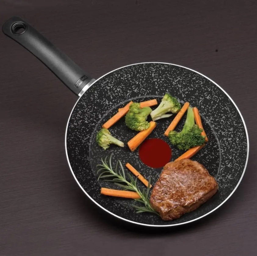 Frigideira Francesa Rochedo Stone Pro 28 cm, Efeito Pedra – Preto e Cinza na Amazon