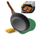 Frigideira Grande 24cm Em Cerâmica Cabo De Madeira na Amazon