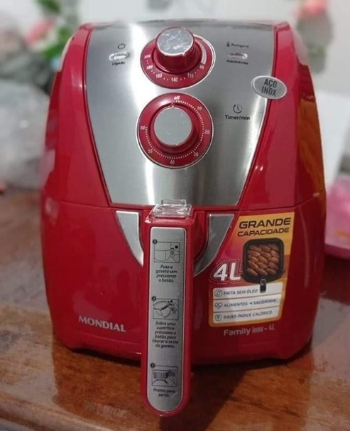 Fritadeira a Ar Mondial, Family Inox Red – 4L, 110V, 1500W – AFN-40-RI na Magazine Luiza