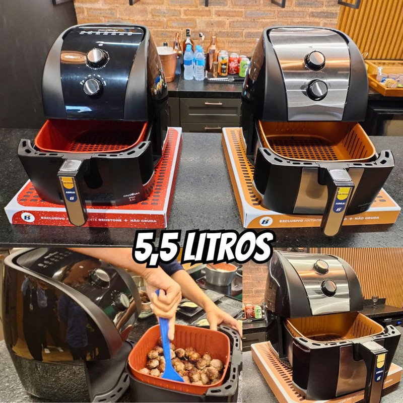 Fritadeira Air Fryer Britânia 5,5L 1500W BFR50 Redstone na Amazon