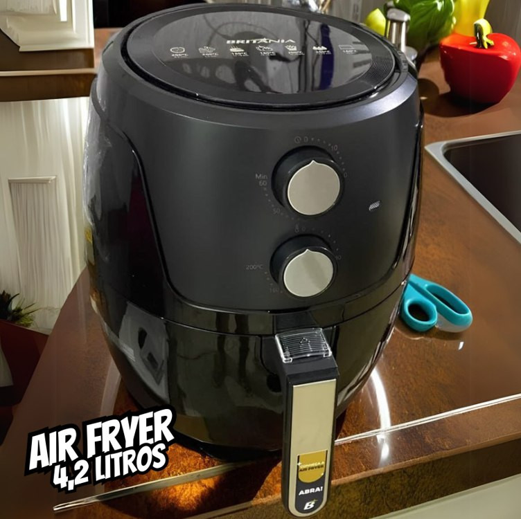 Fritadeira Air Fryer Britânia BFR37 Revestimento Dura Mais 4,2L 1500W na Amazon