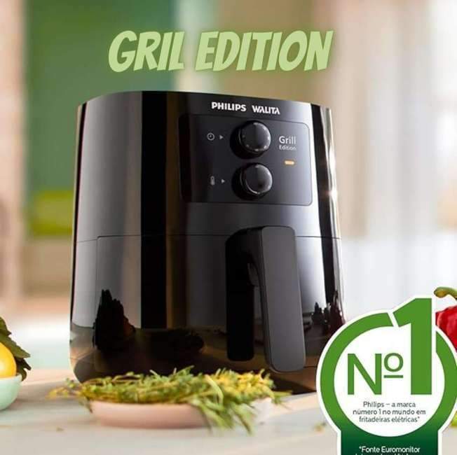 Fritadeira Airfryer Série 3000 Grill Edition, Philips Walita, com 4.1L de capacidade, Preta, 1400W – HD9202/90 na Amazon