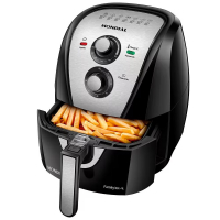 Fritadeira Elétrica Sem Óleo Air Fryer Mondial AFN40BI Family Inox 4L - Preta/Inox - 110V na Ponto