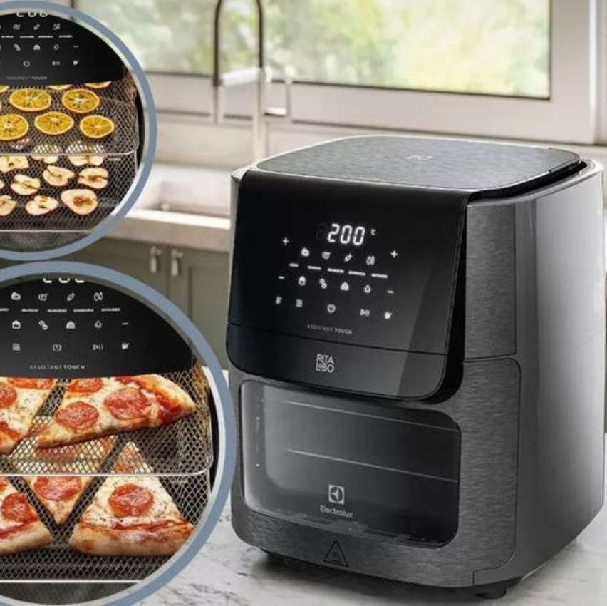 Fritadeira Elétrica sem oleo Forno Oven Airfryer 12L digital receita programada 2 bandejas espeto giratório 1700W Electrolux EAF90 Grafite 127v por Rita Lobo na Amazon