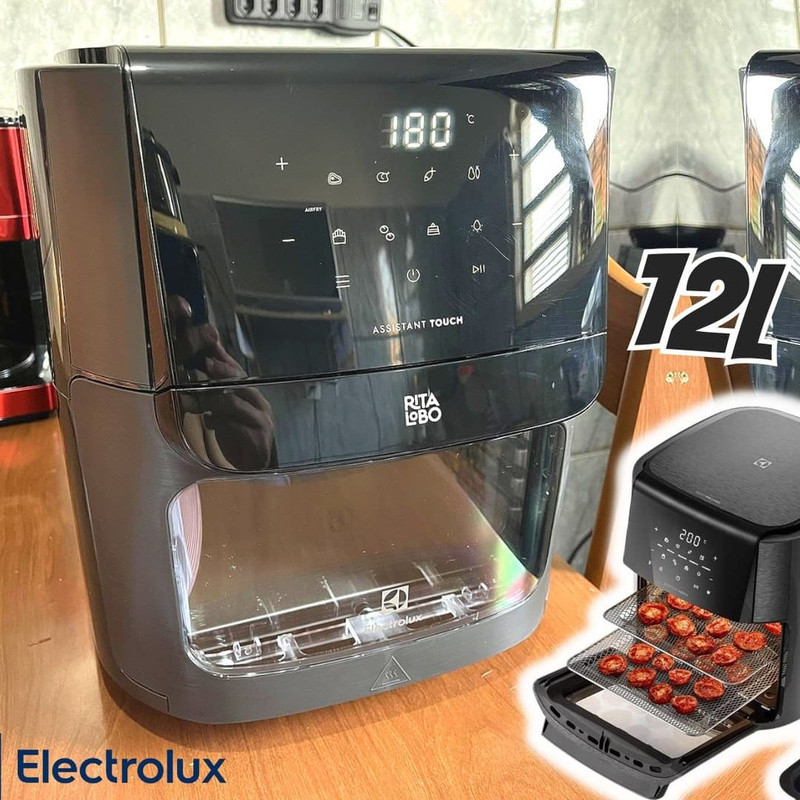 Fritadeira Elétrica sem oleo Forno Oven Airfryer 12L digital receita programada 2 bandejas espeto giratório 1700W Electrolux EAF90 Grafite 127v por Rita Lobo na Amazon