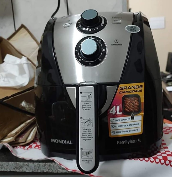 Fritadeira Elétrica Sem Óleo Mondial Air Fryer Family Inox Black AFN-40-BI na Carrefour