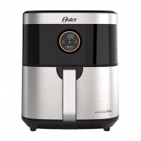 Fritadeira Elétrica Sem Óleo Oster 2 Em 1 Black Inox 4,8L - OFRT660 127V na Girafa