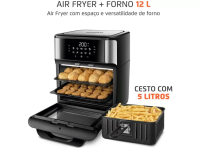 Fritadeira Elétrica sem Óleo/Air Fryer Mondial Forno Oven AFON-12L-BI Preta 12L na Magazine Luiza